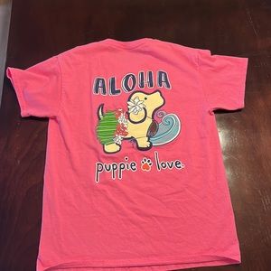 Puppie Love Pink Aloha Tee Medium